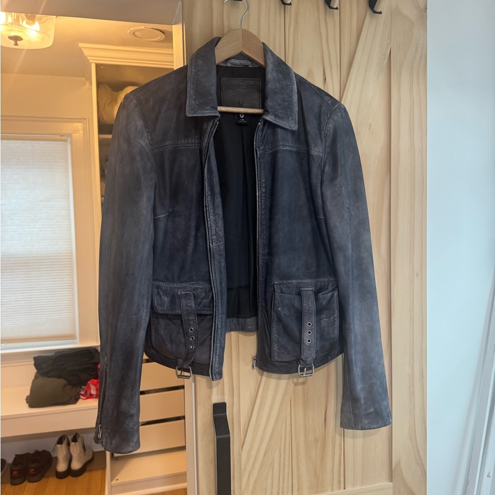 True Religion Black Leather Jacket